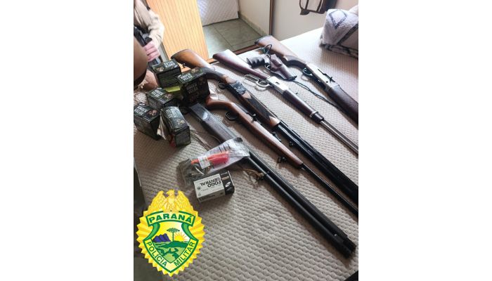 Três Barras – Armas são apreendidas no interior do município 